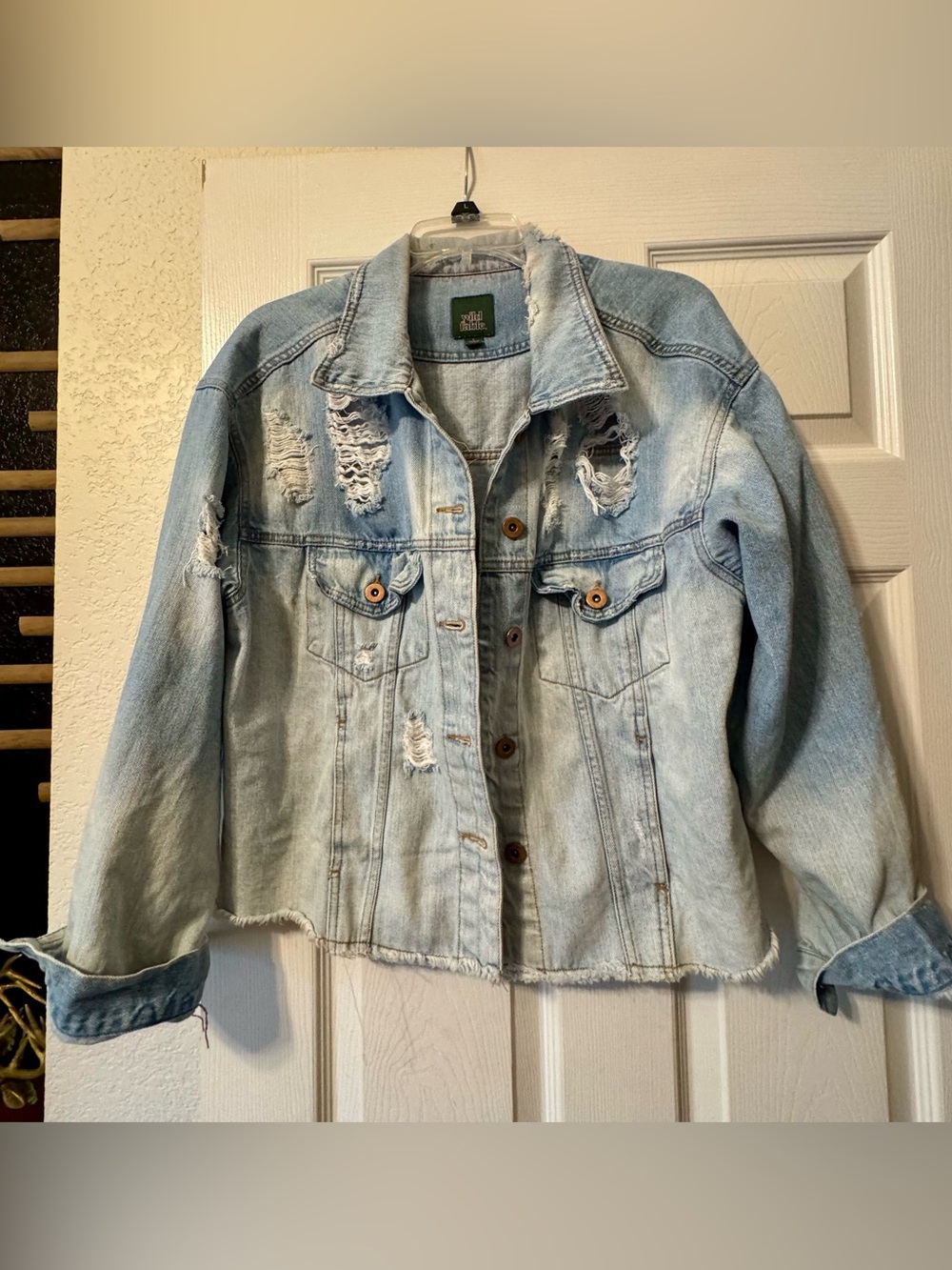 wild fable Light Wash Distressed Denim Jacket
